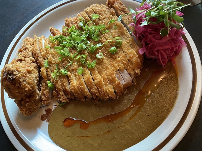 Tokyo Cowboy's minimally described Crispy Pork Chop isn't called tonkatsu, as it would be on Japanese restaurant menus. - Ron Bechtol