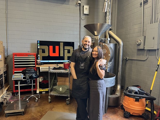 Pulp Coffee Roasters owners James and Liza Mireles are so passionate about the bean they got married on National Coffee Day. - Brandon Rodriguez