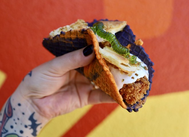 Velvet Taco is offering the Basic Witch as its Weekly Taco Feature (WTF) through Oct. 31. - Courtesy Photo / Velvet Taco