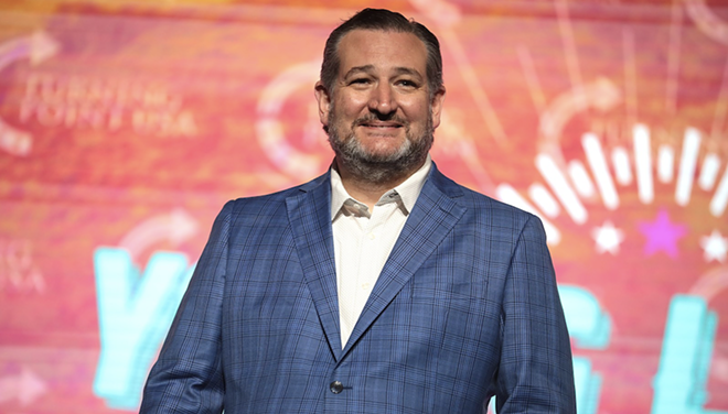 Ted Cruz smirks to the crowd at a Turning Point USA event in Phoenix, Arizona. - Wikipedia Commons / Gage Skidmore