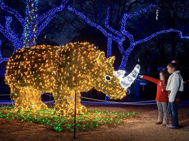 Guests can explore six themed areas and enjoy the new Lakeside Laser Lightshow starting Saturday, Nov. 18. - Courtesy Photo / San Antonio Zoo