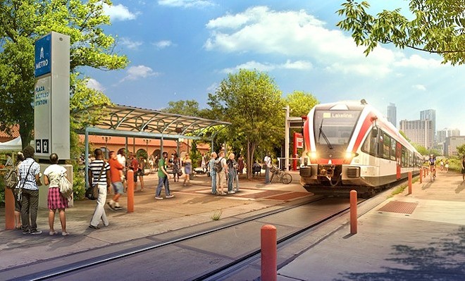 This artist’s rendering from the original Lone Star Rail District envisions what a train line between San Antonio and Austin might look like. - Courtesy Photo / Lone Star Rail District.jpg