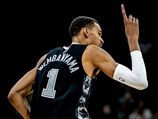 Spurs No. 1 draft pick Wembanyama is average nearly 20 points and over 10 rebounds a game in his rookie season. - Reginald Thomas II / San Antonio Spurs