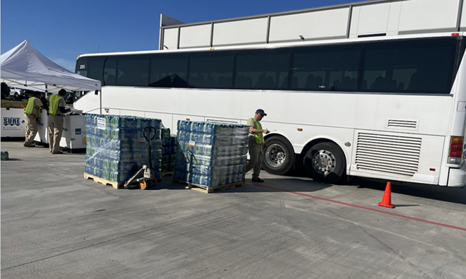 A photo of a migrant-carrying bus shared by Texas Gov. Greg Abbott via his social media account. - X / @GregAbbott_TX