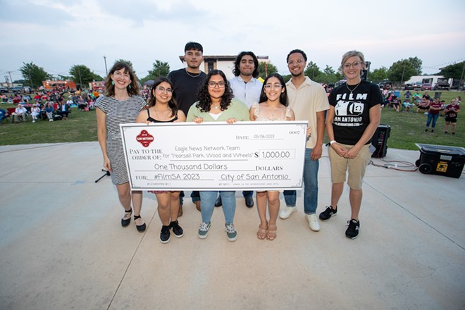 Young filmmakers collect a big paycheck at the #FilmSA Contest's 2023 award ceremony. - Courtesy Photo / San Antonio Film Commission