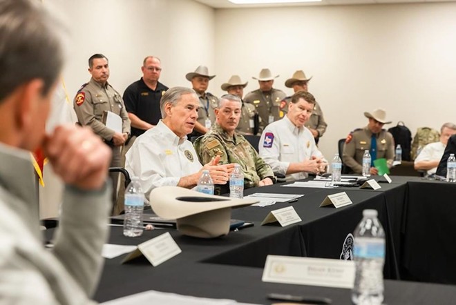 Gov. Greg Abbott discusses border security during a Sunday press event in Eagle Pass. - Courtesy Photo / Office of the Governor