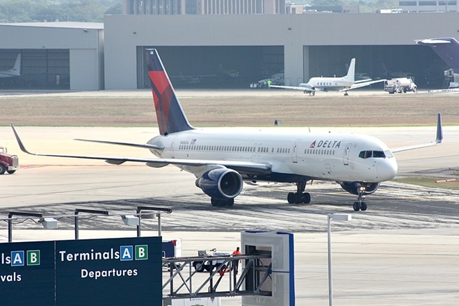 Of the major airlines, only Delta experienced growth in San Antonio passengers from 2019. - Shutterstock / Austin Deppe