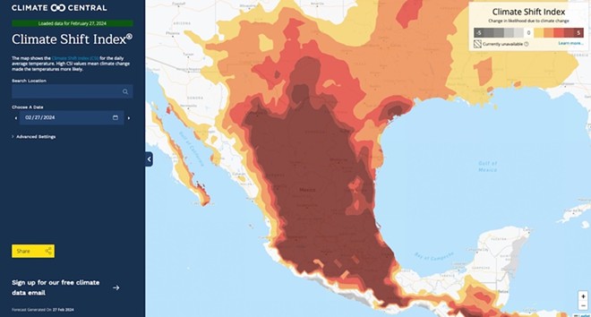 The mark of human-induced climate change on recent extreme heat in Mexico and the southern U.S. Graphic: Climate Central - Climate Central