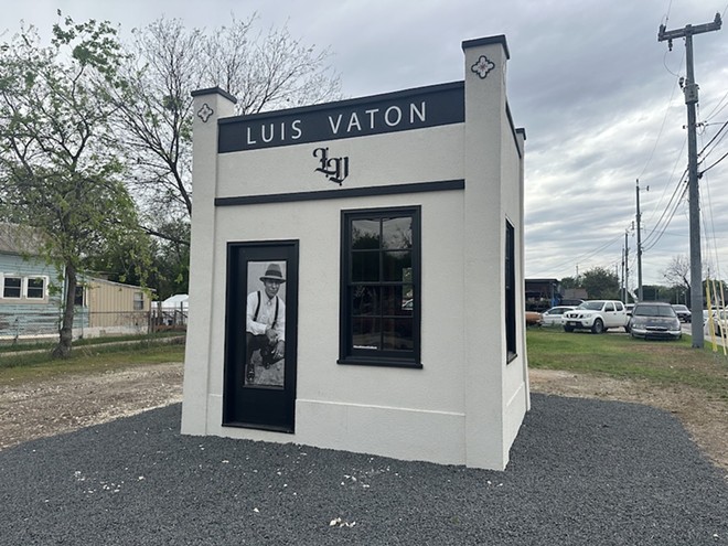 The "Luis Vaton" pop-up art installation can be found at the intersections of West Lambert and South Flores streets. - Michael Karlis