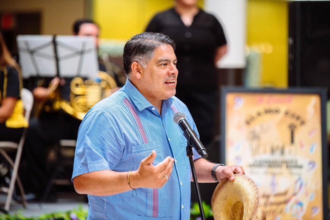 District 8 Councilman Manny Pelaez speaks at a public event. - Courtesy Photo / Manny Pelaez Campaign