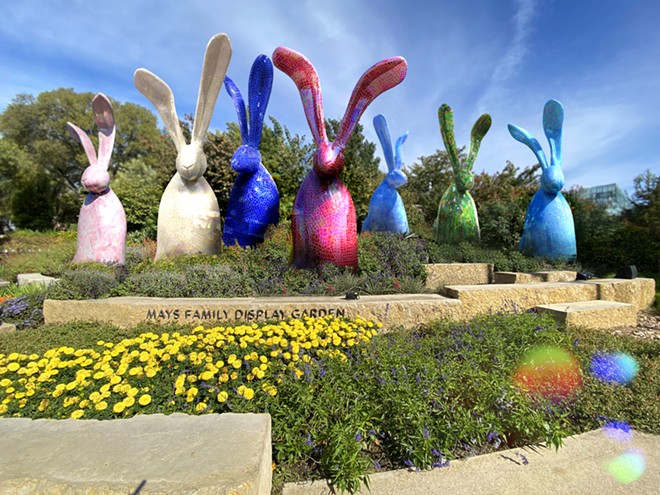 The exhibition showcases sprawling sculptural representations of his three Bs: bunnies, birds and butterflies. - Courtesy Image / San Antonio Botanical Garden