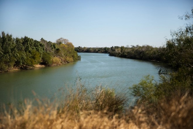 The Rio Grande at Los Ebanos in Hidalgo Co. on Jan. 14, 2022. The United States is on the right, Mexico on the left. - Texas Tribune / Eddie Gaspar