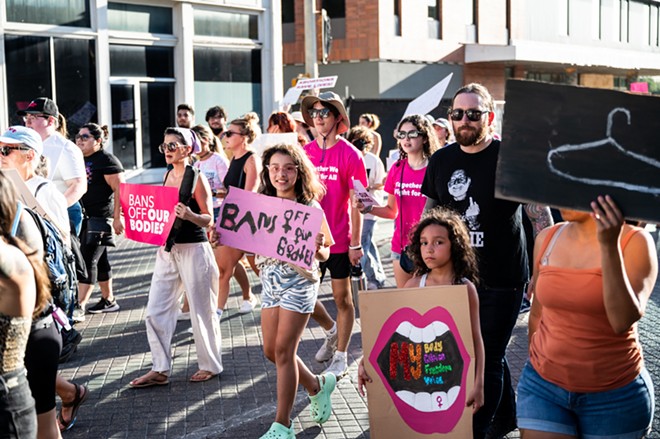 Women protest in San Antonio following the U.S. Supreme Court's decision to overturn Roe v. Wade in 2022. - Jaime Monzon