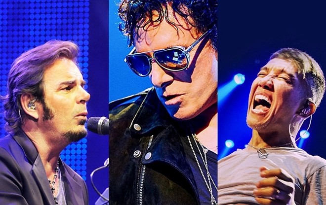 The current lineup of Journey includes Jonathan Cain (left), Neil Schon (middle) and Arnel Pineda (right). - Courtesy Photo / Journey