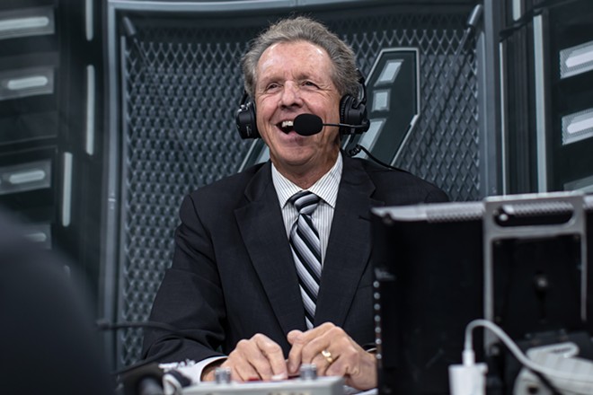 Land has worked with the Spurs since 1990 and became the lead play-by-play announcer in 2008. - Twitter / @spurs