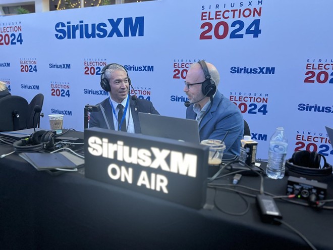 Mayor Ron Nirenberg speaks with broadcaster Michelangelo Signorile of SiriusXM during the Democratic National Convention. - X / @Ron_Nirenberg