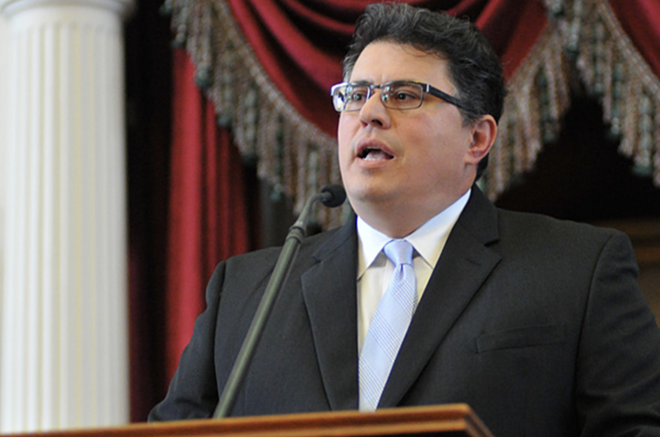 Rolando Pablos delivers opening remarks to the 85th Session of the Texas Legislature. - Courtesy Photo / Texas Secretary of State's Office