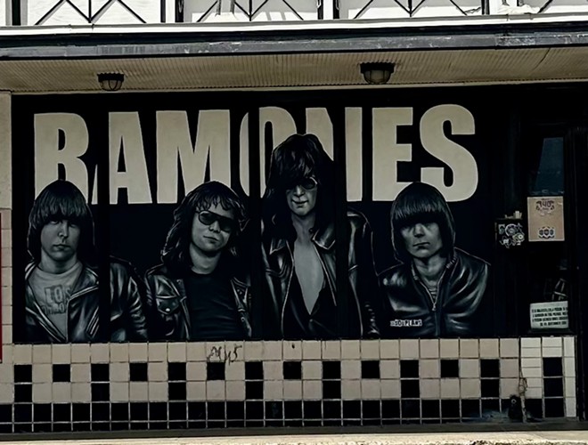 This new Ramones mural replaces a broken window along a popular stretch of the St. Mary's Strip. - Michael Wagner