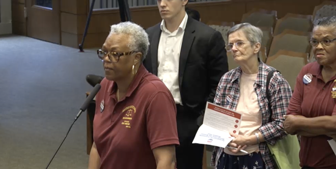 Community members take turns at the mic during Thursday's City Council meeting. - Screen Capture: City of San Antonio