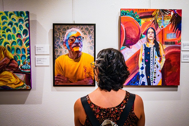 The exhibit at the Central Library is a multimedia collaboration between painter Mauro de la Tierra and photographer Joshua Anthony Rodriguez. - Zoe Parra