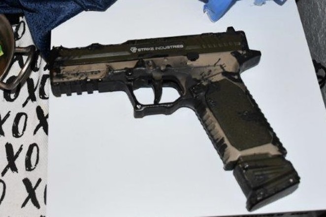 A photo of one of the hand guns seized from the home of a 12-year-old who allegedly threatened to shoot up a local middle school this week. - Courtesy Photo / Bexar County Sheriff's Office