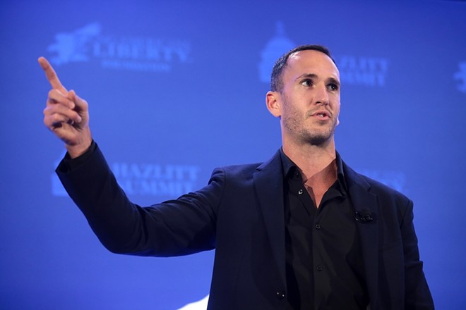 School-voucher advocate Corey DeAngelis speaks at an event in Florida. - Wikimedia Commons / Gage Skidmore