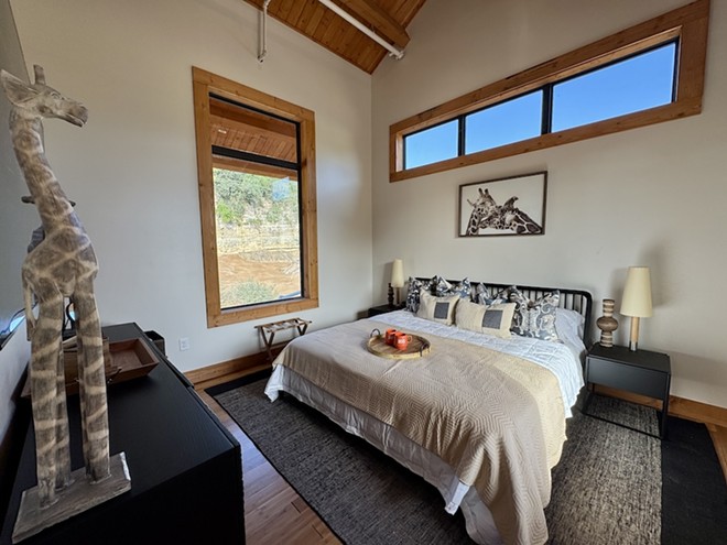 The master bedroom of the San Antonio Zoo's soon-to-open Spekboom Lodge will allow guests to sleep overnight inside the zoological park. - Courtesy Photo / San Antonio Zoo