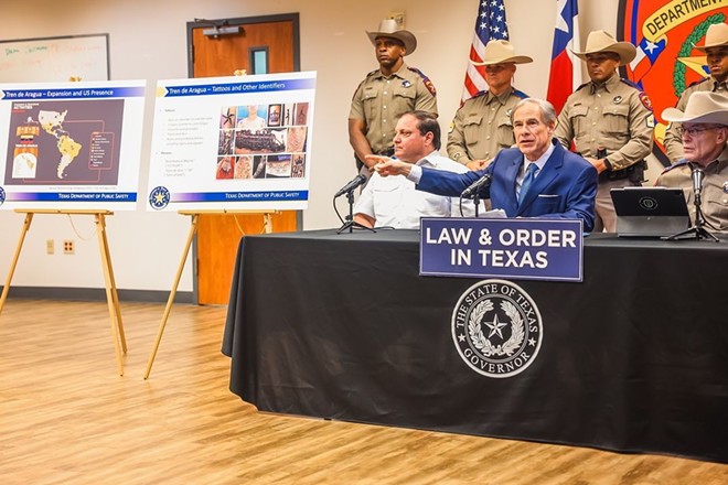 Abbott announces that he's designated Tren de Aragua as a foreign terrorist organization during a Sept. 16 press event in Houston. - Instagram / governorabbott