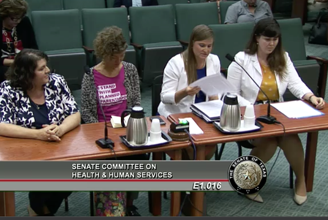 Women testifying at Friday's Health and Human Services Committee hearing. - TEXAS SENATE