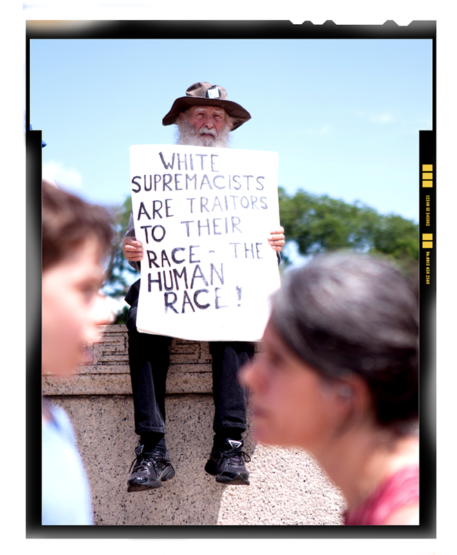 Counter-protester at an alt-right rally in Washington, D.C.