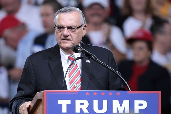 Joe Arpaio merrily campaigning for Trump in 2016. - WIKIMEDIA COMMONS