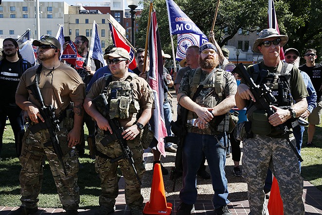 Members of 'This Is Texas Freedom Force' at their Saturday protest. - Tomas Gonzalez
