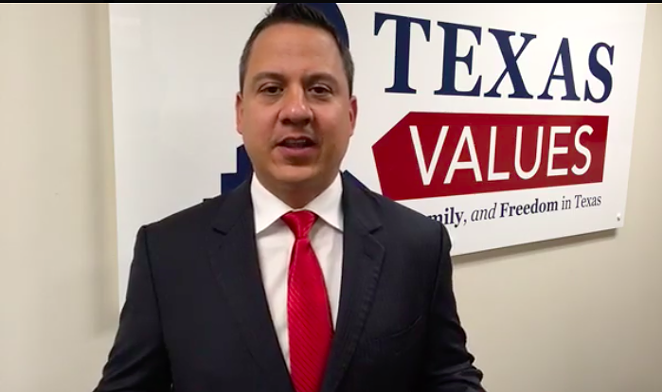 Jonathan Saenz, president of Texas Values and leader of the group protesting LGBT protections at SAISD. - FACEBOOK VIA TEXAS VALUES
