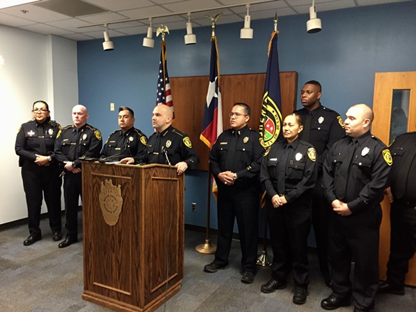 Bexar County Sheriff Javier Salazar and deputies. - LYANNE A. GUARECUCO