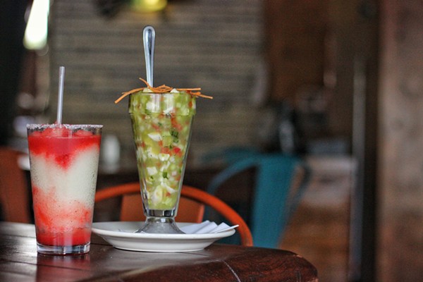 Jalapeno ceviche $5.99 and strawberry margarita $3.99 -  Instagram/@Drinking.In.sa