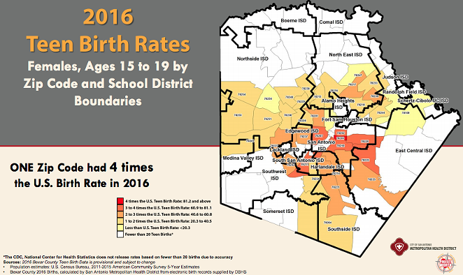 Teen Birth Rates by School District Boundaries - CITY OF SAN ANTONIO / METRO HEALTH