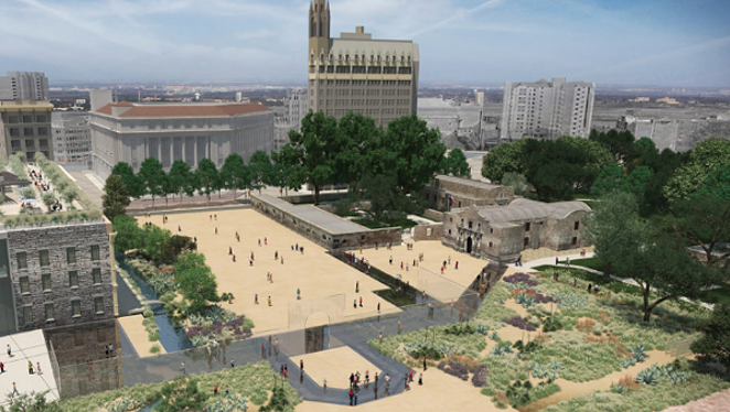 The original plan proposed for the Alamo Plaza's redesign. - Texas General Land Office