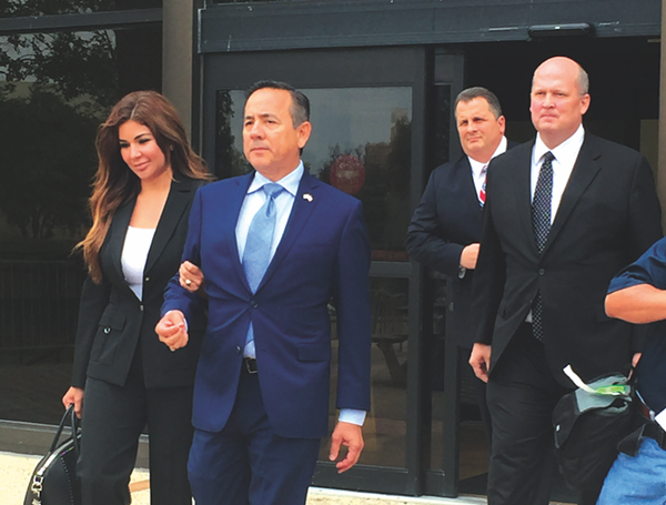 Senator Carlos Uresti walking out of the federal courthouse on May 17, 2017. - PHOTO BY ALEX ZIELINSKI