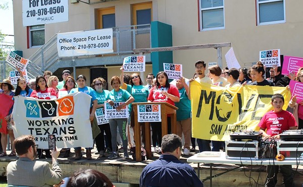 Labor and progressive groups rally in San Antonio in 2018 during their push to get paid sick leave on the ballot.