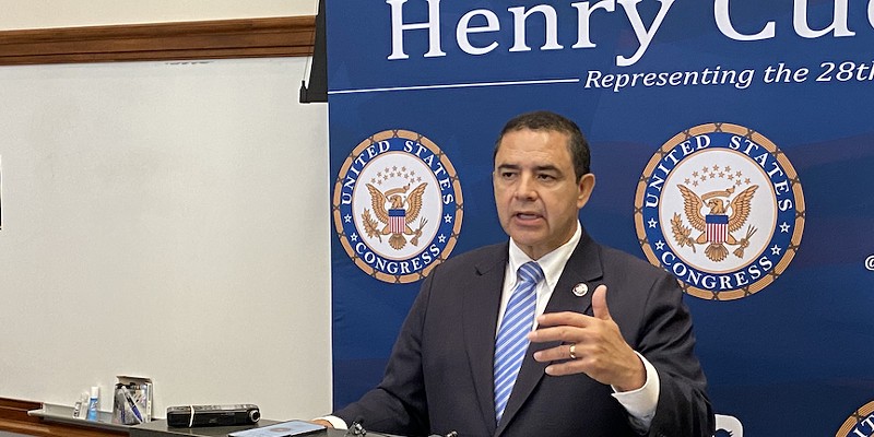 U.S. Rep. Henry Cuellar speaks during an appearance in San Antonio.