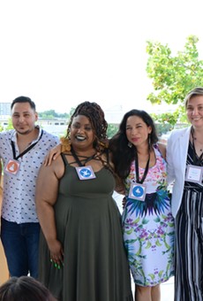 From left: Artist Foundation of San Antonio 2019 grant winners Edna Alejandra Longoria, Jose Villalobos, Andrea “Vocab” Sanderson, Xelena Gonzalez, Laura Van Prooyen and Ryan Takaba.