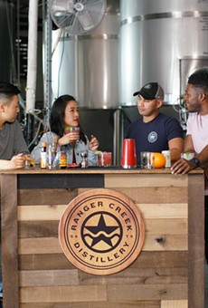 First-time homebuyers Kino (far left) and Mi taste local spirits at Ranger Creek Brewstillery on episode one of ‘Beyond the Block.’