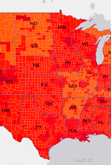 This new map by Esri shows where the gap is starkest between minimum wage and living wage.