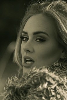 A screenshot from the "Hello" music video
