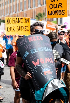 San Antonians protest Texas' abortion ban during a recent march.