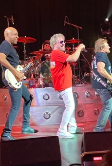 Sammy Hagar and his supergroup The Circle mug for the audience.