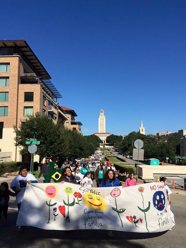 Immigration reform groups marched to the governor's mansion last weekend. - TEXAS ORGANIZING PROJECT