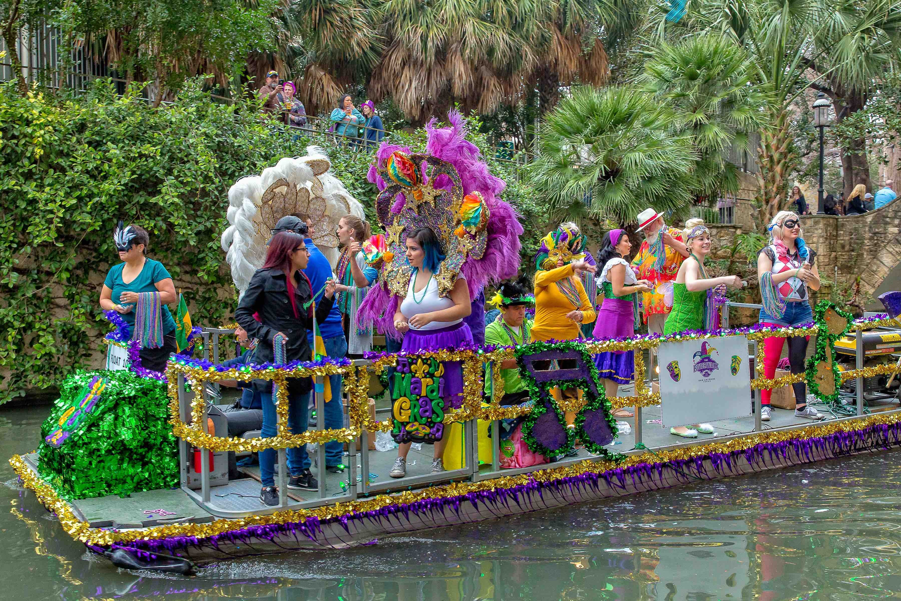San Antonio's free Mardi Gras Festival and River Parade takes over the