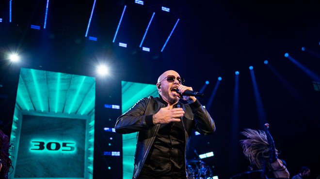 Cuban rapper Pitbull performs at San Antonio's AT&T Center in September 2022.