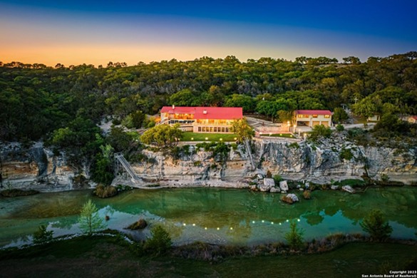 Just north of San Antonio, a $2.7 million home rests on a cliff above the Guadalupe River